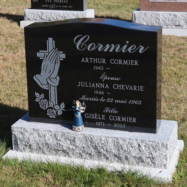Pierre tombale de Gisèle Cormier